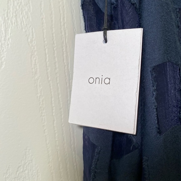 Onia Sheer Checkered Dress Coverup Navy - Picture 9 of 10